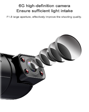 Justhard Auto 3 Lenses Dash Cam Loop Recording Movement Detection